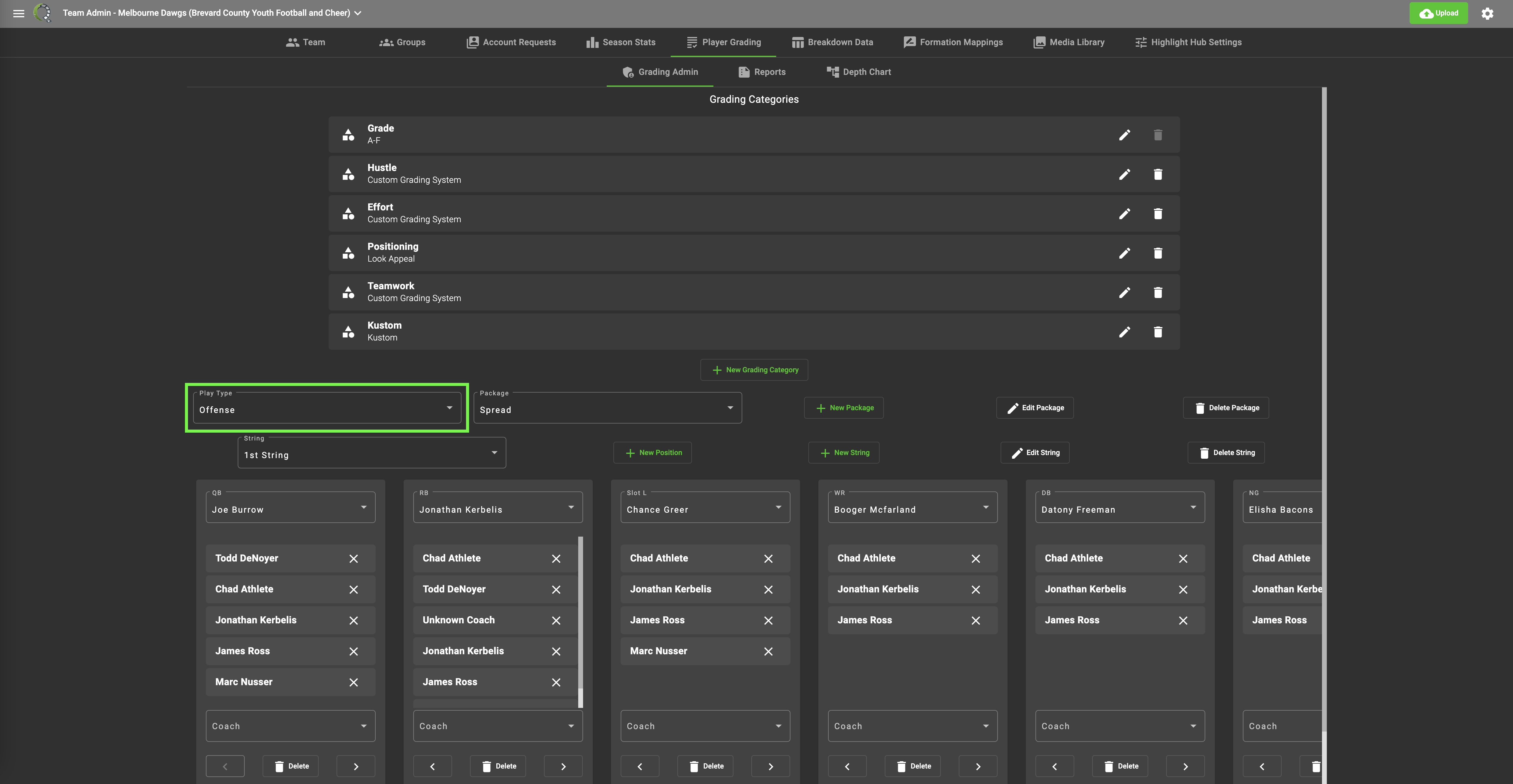 FOOTBALL Player Grading Step by Step plus Video Tutorials 2.0